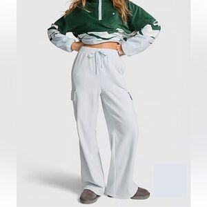 PINK Victoria's Secret Micro Fleece Wide-Leg Cargo Pants NWOT